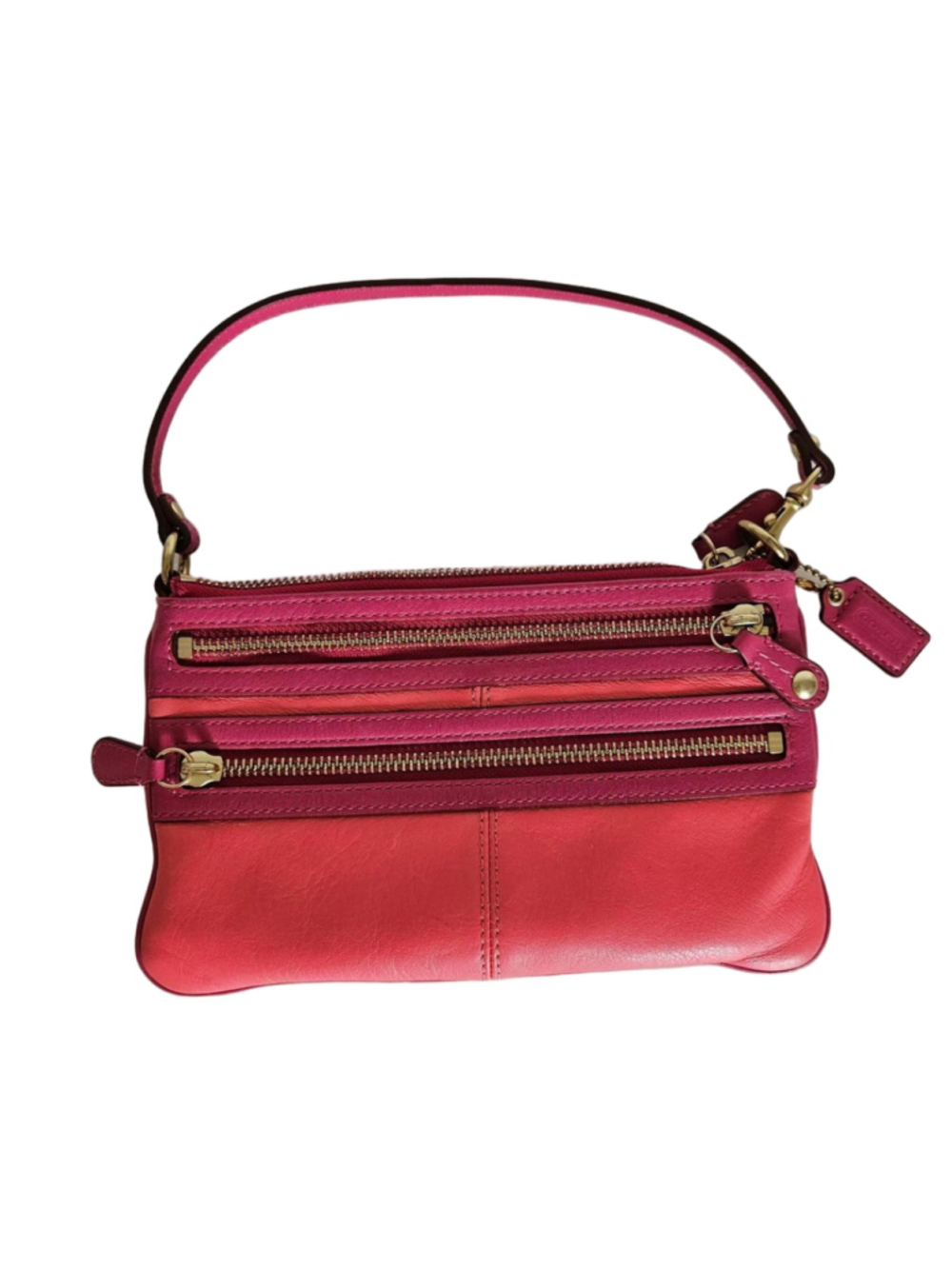 Coach Vintage mini pink leather Y2K wristlet